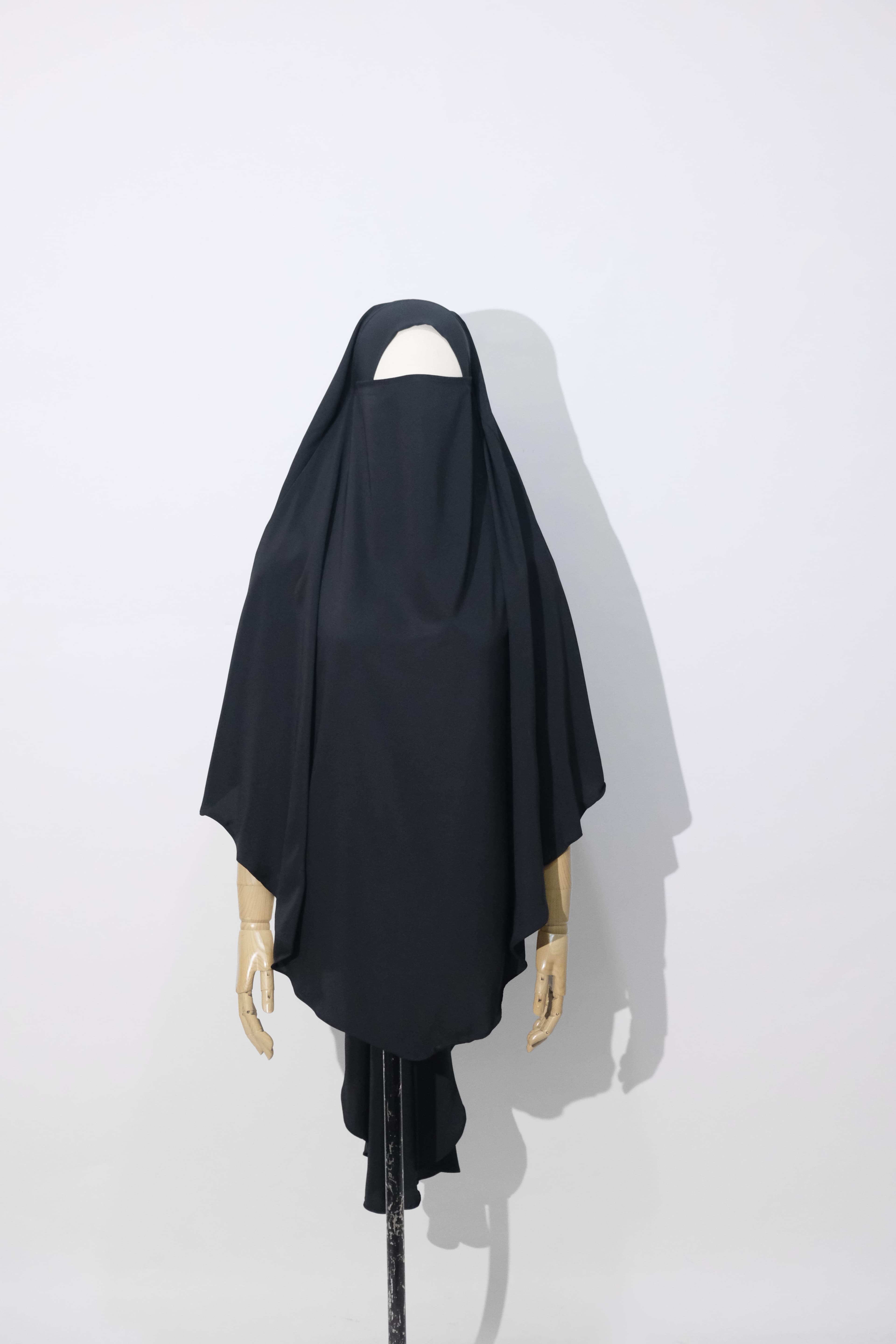 Uzma Indonesia - HAFSHAH French Khimar Umroh Haji Umrah Hajj Basic Poly Cooltech Polos Muslimah Simple Elegant Lembut Adem Black Jetblack